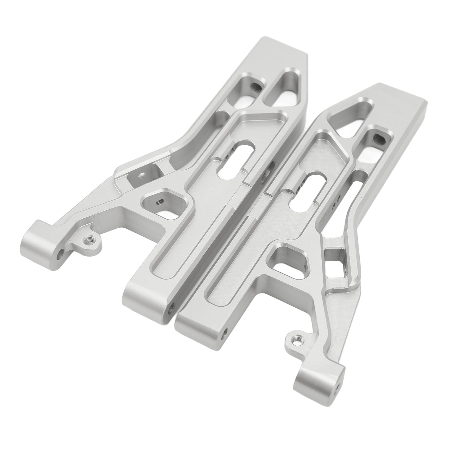 2 Stück RC-Vorderachse mit unteren Schwingen, silberne Aluminiumlegierungs-Aufhängungsarme für Corally Kronos 6S 1/8 Monstertruck, Metall-Ersatz-Arme mit verbesserter Haltbarkeit