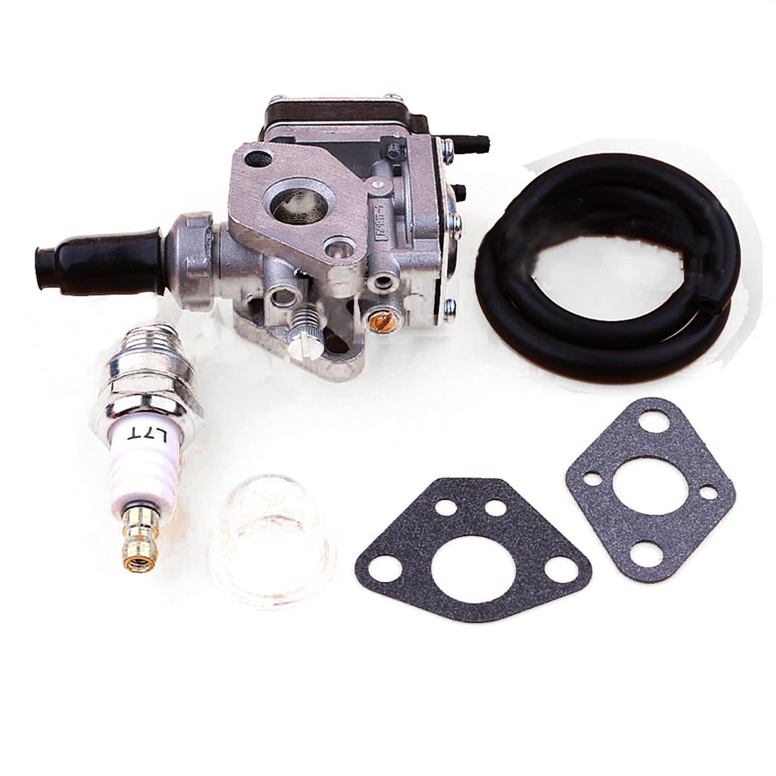 Carburador para Motor para Kawasaki TH43 TH48 KBH48A Kit Junta Carburador Recortadora Desbrozadora Piezas con Bujía Bombilla Imprimación Línea Combustible