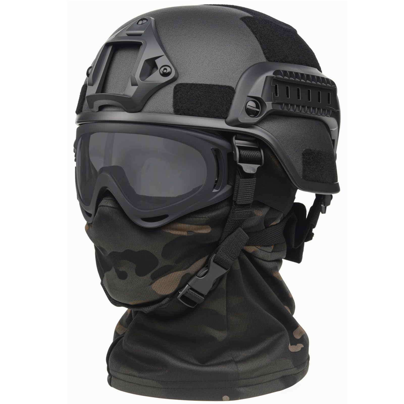 SANYETS Airsoft Helmet,Black Tactical Helmet with Airsoft Accessories,Tactica...