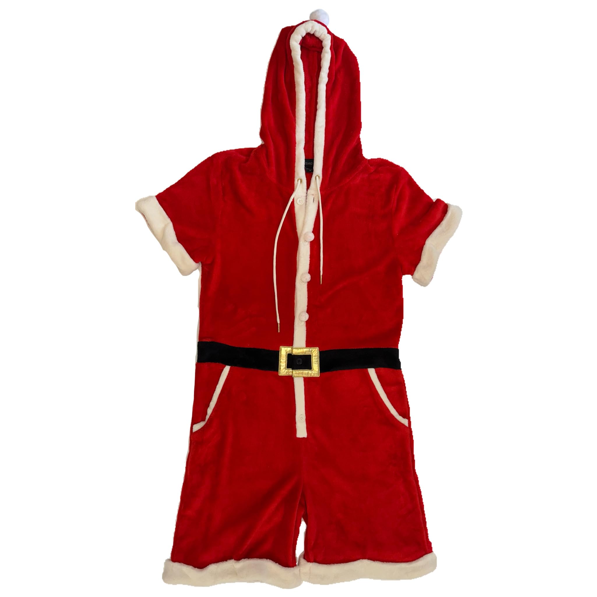 Blizzard Bay Men's Ugly Christmas Romper, Red-White Combo, Small