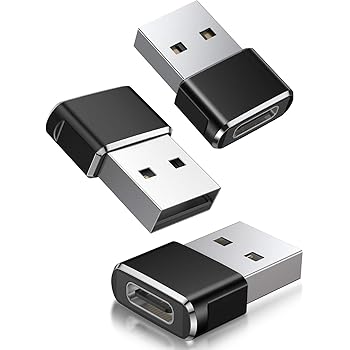 Adattatore USB C Femmina a USB Maschio (3 Pezzi), Connettore Cavo Caricatore Tipo C a USB A per iPhone 11 12 Mini Pro Max, Airpods iPad Air, Samsung Galaxy Note 10 S20 Plus 20 S21 21 Ultra A90 5G A71