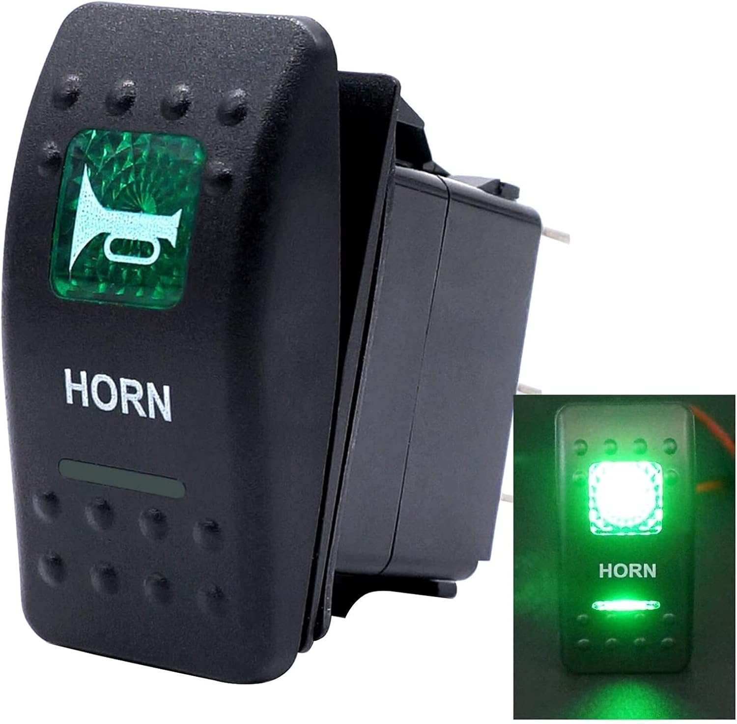 MODBAND 12V 20A 24V 10A Car Horn Rocker Toggle Switch Red LED Light 5