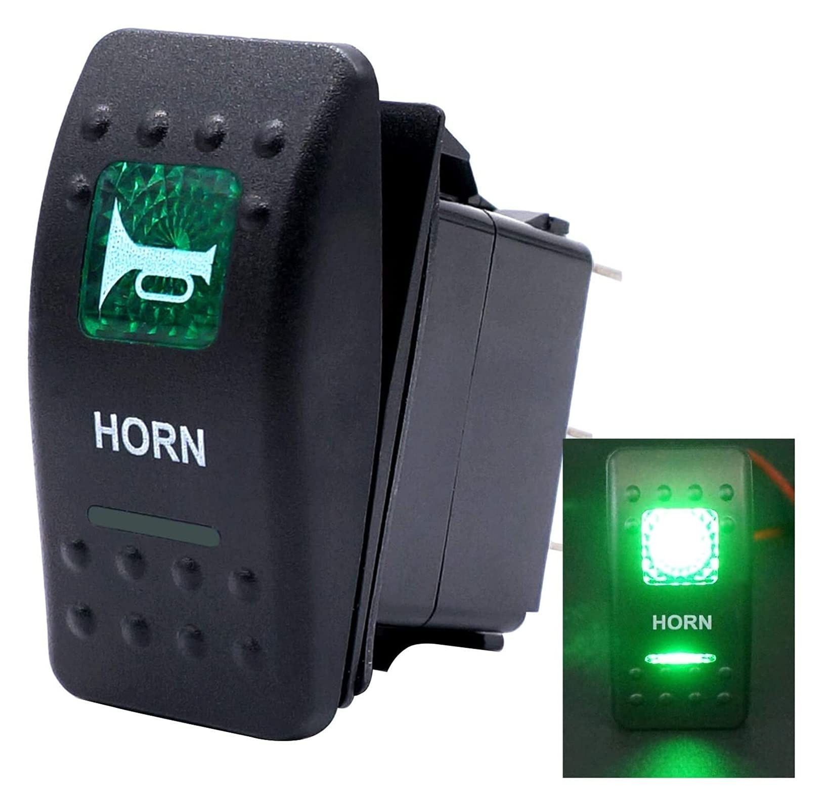 Interrupteur klaxon voiture 5 broches commande à bascule 12V 24V - 8