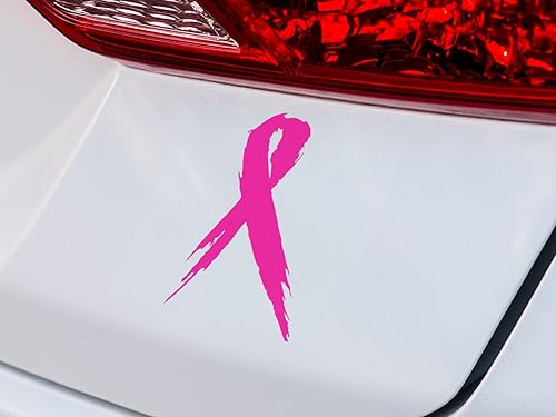 Calcomanía de vinilo con cinta rosa para cáncer de mama, 100% impermeable