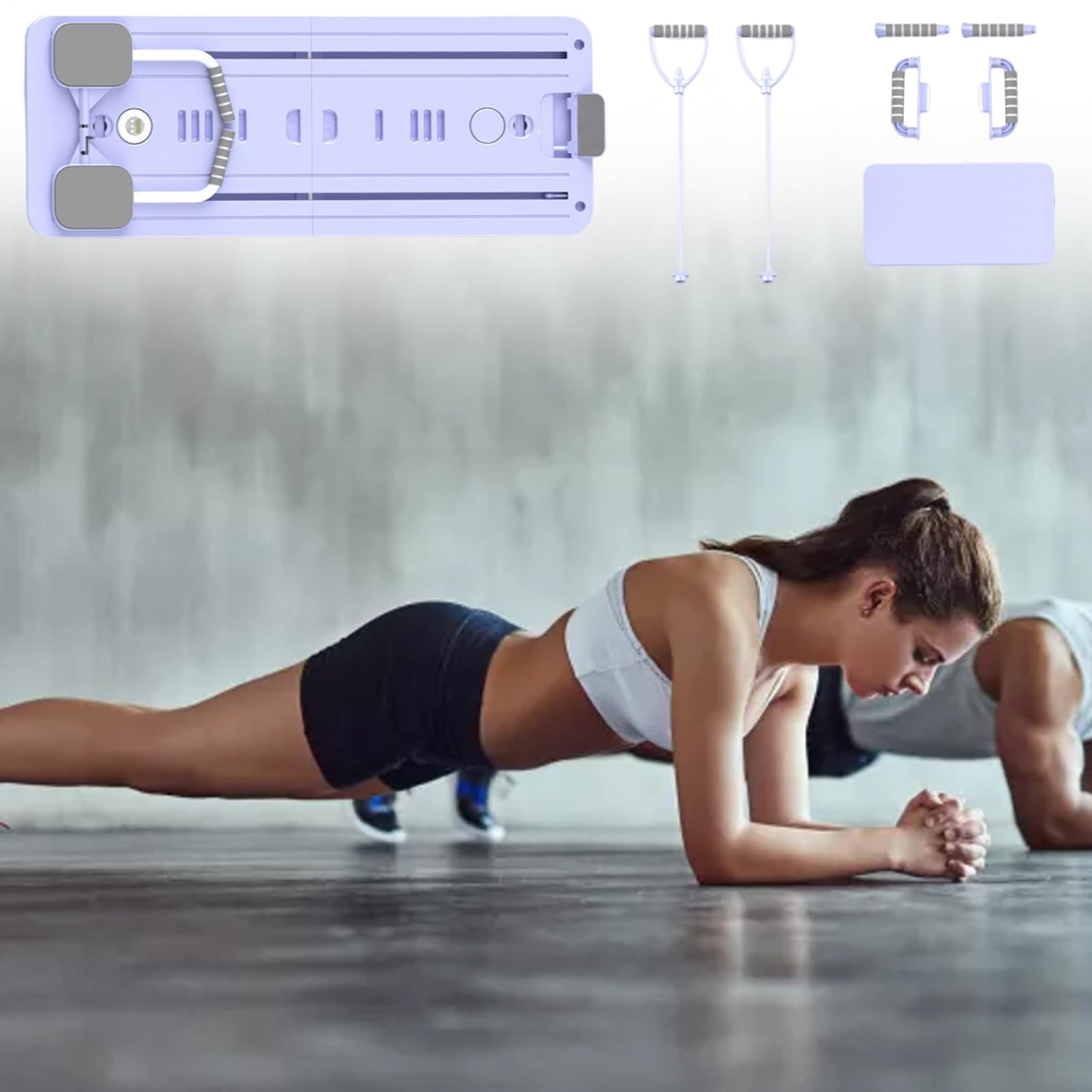 Pilates Reformer - Attrezzo regolabile per pilates a casa, allenamento completo del corpo, design compatto e pieghevole, carrello scorrevole per principianti e professionisti, ideale per studio
