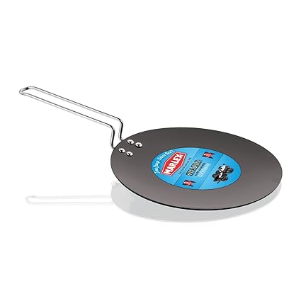Marlex Hard-Anodized Aluminium Tawa with Handle, 9 Inches, Black