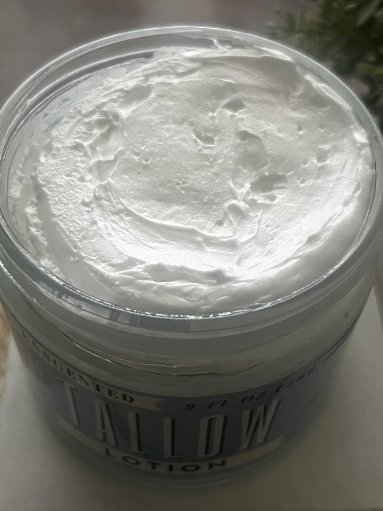 Lady May Tallow Unscented Tallow Lotion – 9oz Pure, Preservative-Free One Ingredient Moisturizer