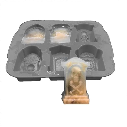 Miniatura 7 de Bandejas de silicona para cubitos de hielo, molde de lápida de Halloween RIP para hielo, dulces, pasteles, jabón