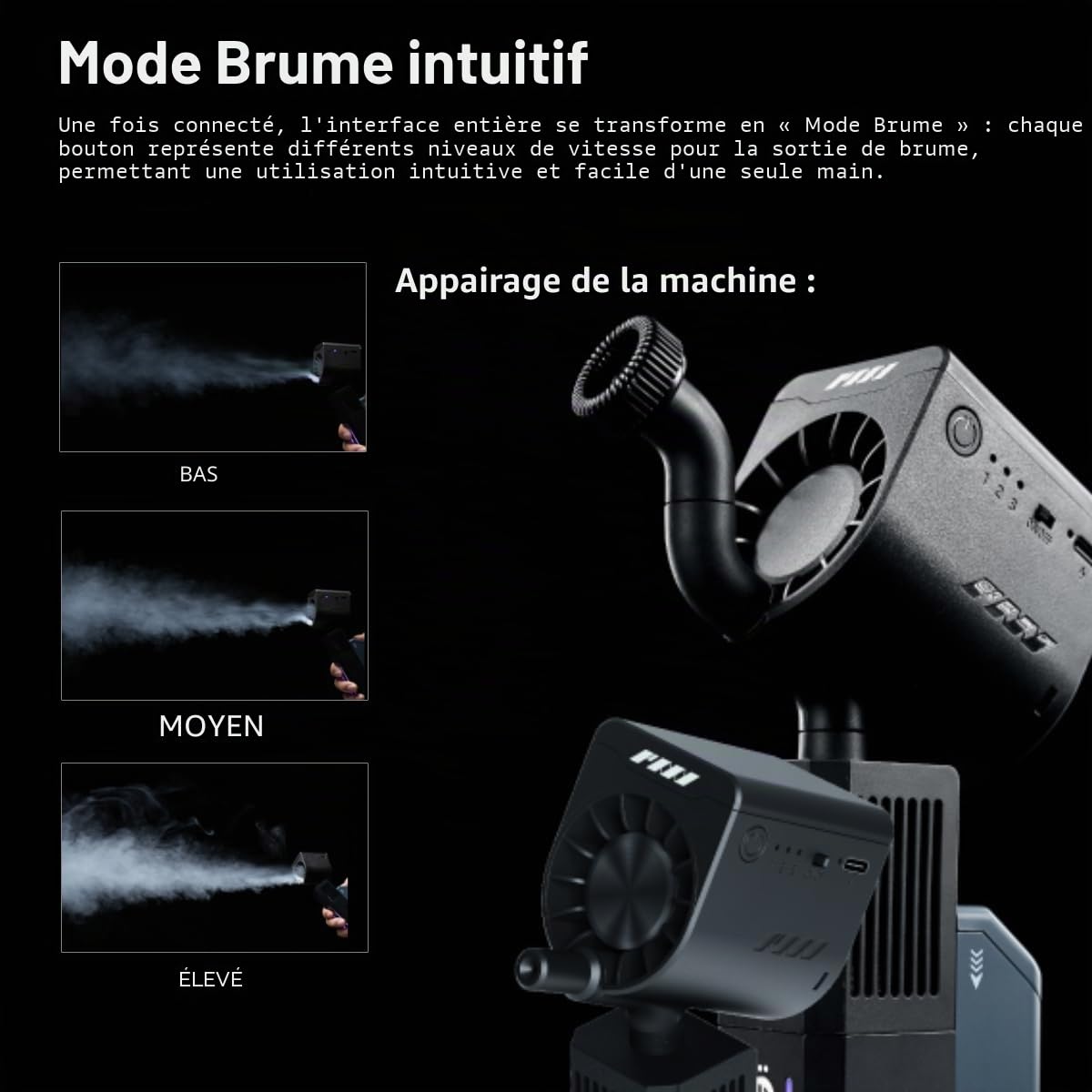 SmokeNINJA Pro Machine à fumée Mini, Machine à fumée portable à main avec télécommande sans fil (HAZER KIT), Brume inoffensive, pour événements en plein air, fêtes, effets de scène, Halloween