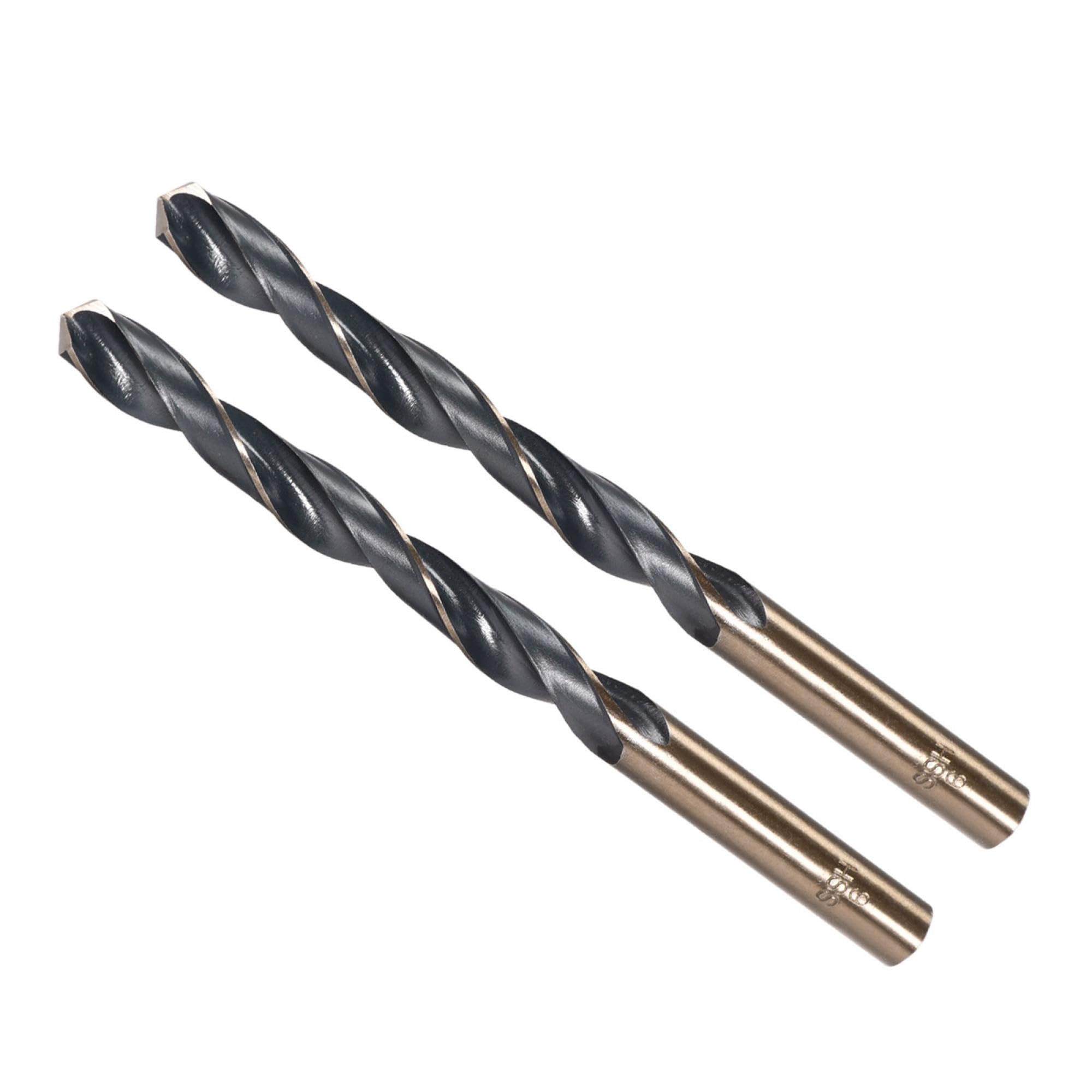 CoCud Twist Drill Bits, 9mm Cutting Edge, Titanium & Nitride Coated High Speed Steel 4341 Round Shank
