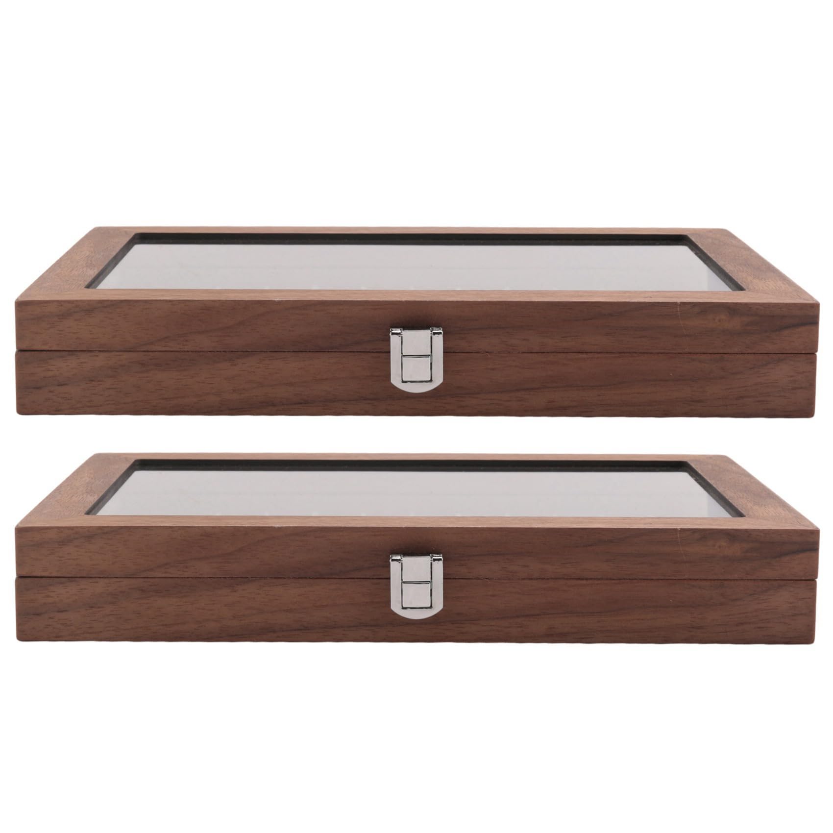2X 12 Grid Walnut Portapenne Portapenne Astuccio Portapenne Regalo per Studenti Rettangolo Antipolvere Scatola Stilografica Collezione di Penne