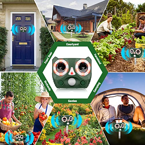 Solar Powered Animal Repeller,New Upgrade Cat Animal Repellent Outdoor,Ultrasonic Foxes Deterrent Waterproof Dog Repellent, Animal Deterrent Devices With Motion Sensor For Yard Garden Farm #TOP6