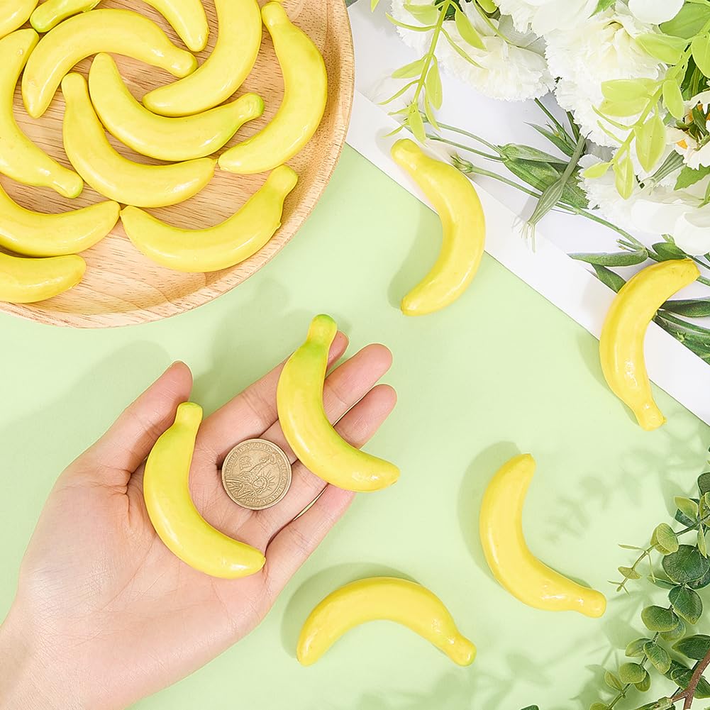 CRASPIRE 60Pcs Mini Artificial Banana Realistic Artificial Bananas Small Imitation Simulation Foam Lifelike Yellow Fruit Party Decor for Christmas Wedding Pretending Props Home Decoration Accessories - Image 3