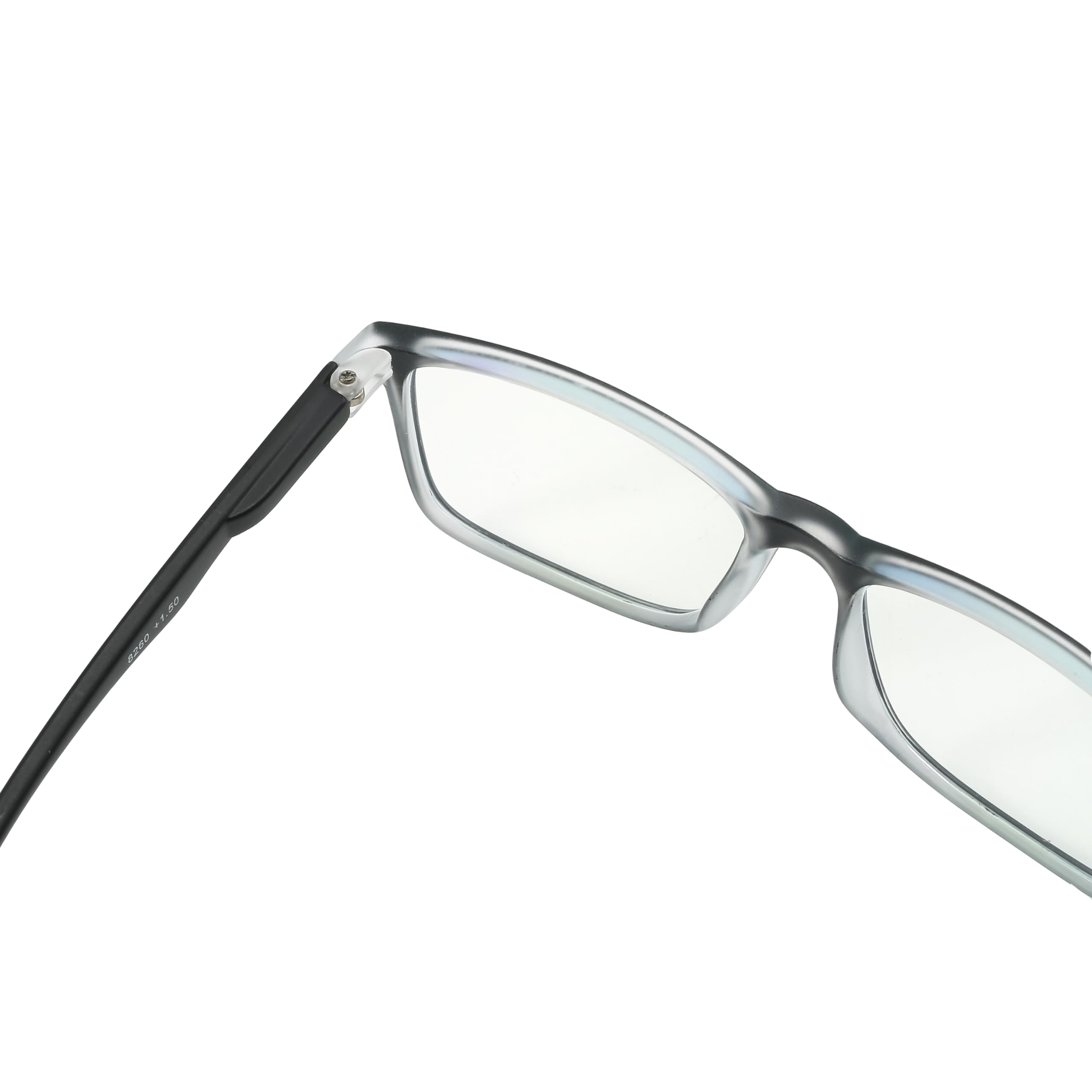 PROFLEX Fusion Blue Light Blocking Reading Glasses Robust Frames Spring Hinges Matte Finish Impact and Scratch Resistant Unisex (BLKWHT, 2.5) - Image 3