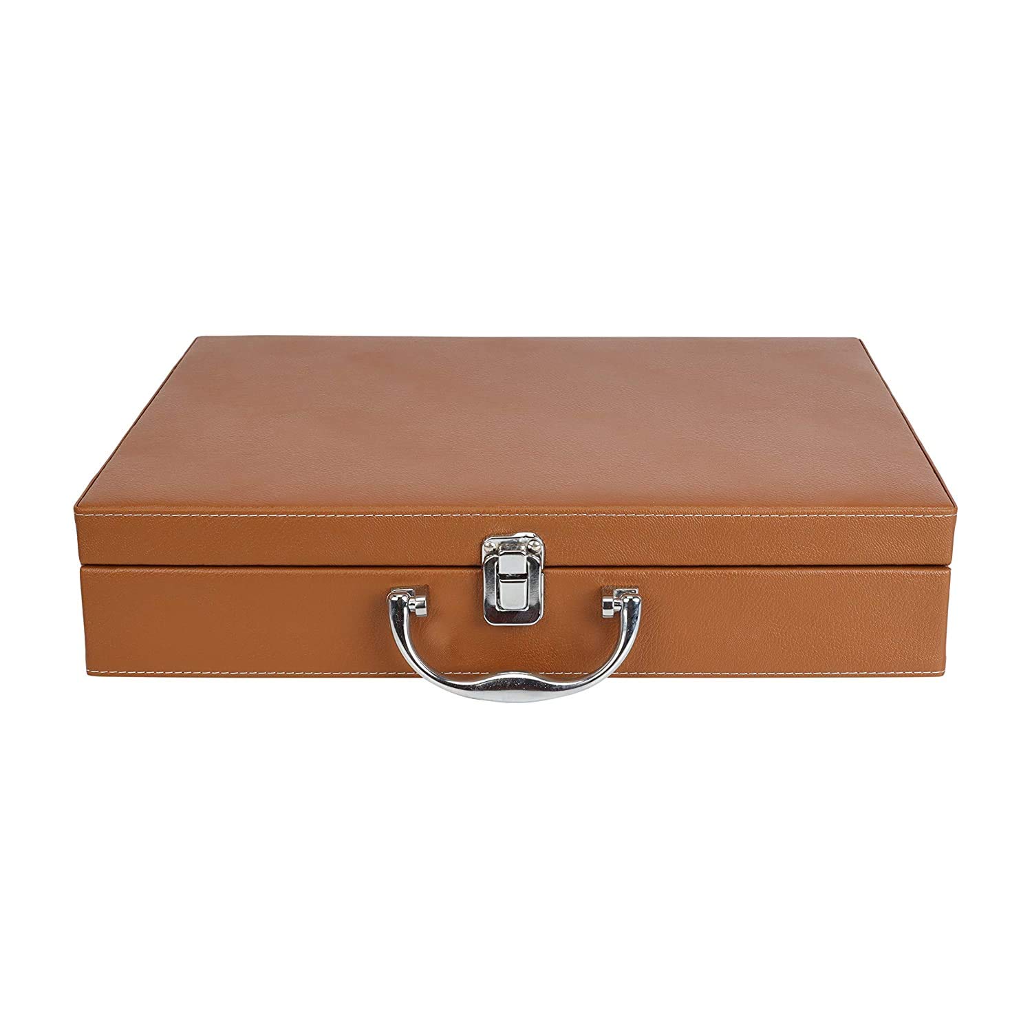 PANKATI® Faux Leather Watch Storage Organizer Box with Handle 18 Watches (tan) (B08XD8BP8L) Amazon Price History, Amazon Price Tracker