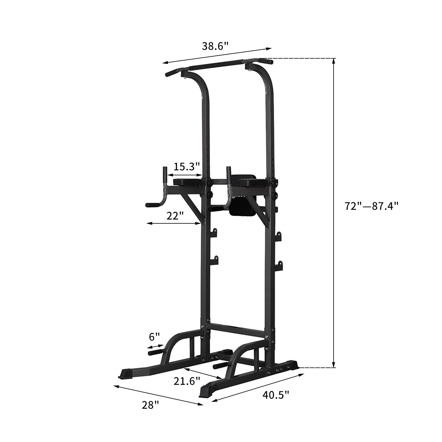 ZENOVA Power Tower Pull Up Bar Station Pull Up and Dip Station Height