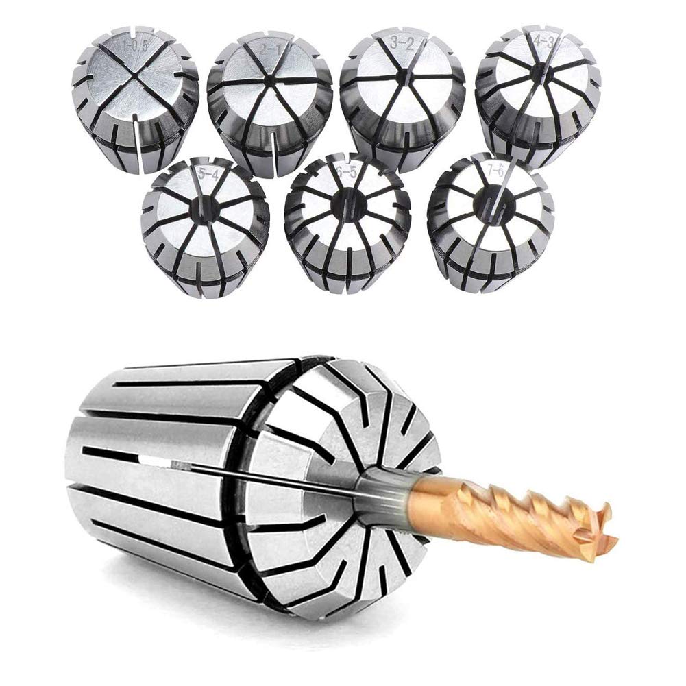 RATTMMOTOR Spannzange Set Spannzangenfutter Federzange für Oberfräse CNC-Graviermaschine Fräswerkzeughalter Drehmaschine (ER20)