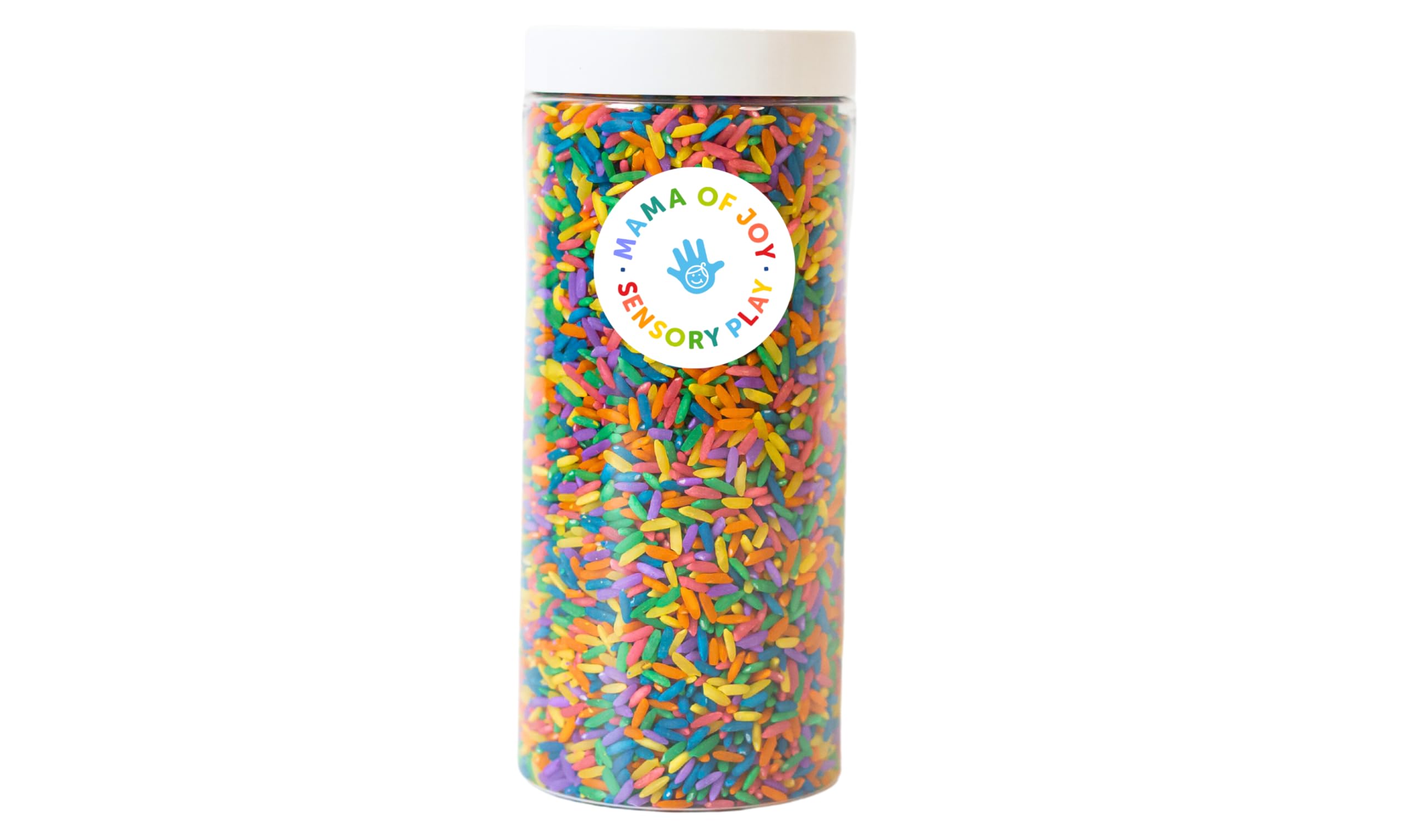 Mama of Joy Sensory Play Colored Rice - Sensory Bin Items, Learn & Play with table accessories boost senses, Bin Filler packed in Container, Autism Learning Toys For Toddler (above 3),