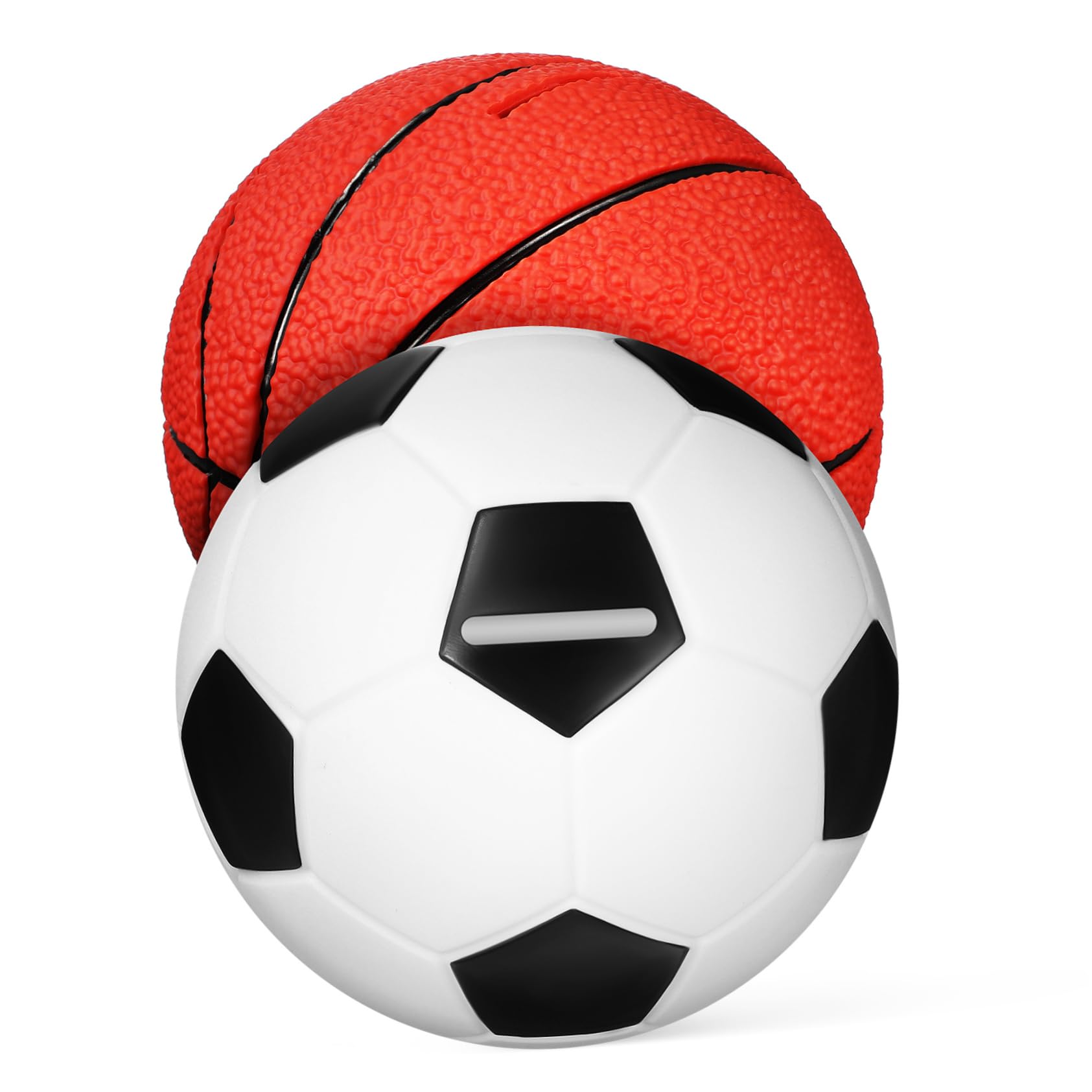UPKOCH 2pezzi Salvadanaio Per Bambino Forma Di Pallone Da Basket e Calcio Salvadanaio Da Calcio Set Di Palline Sportive Barattolo Per Risparmio Di Denaro