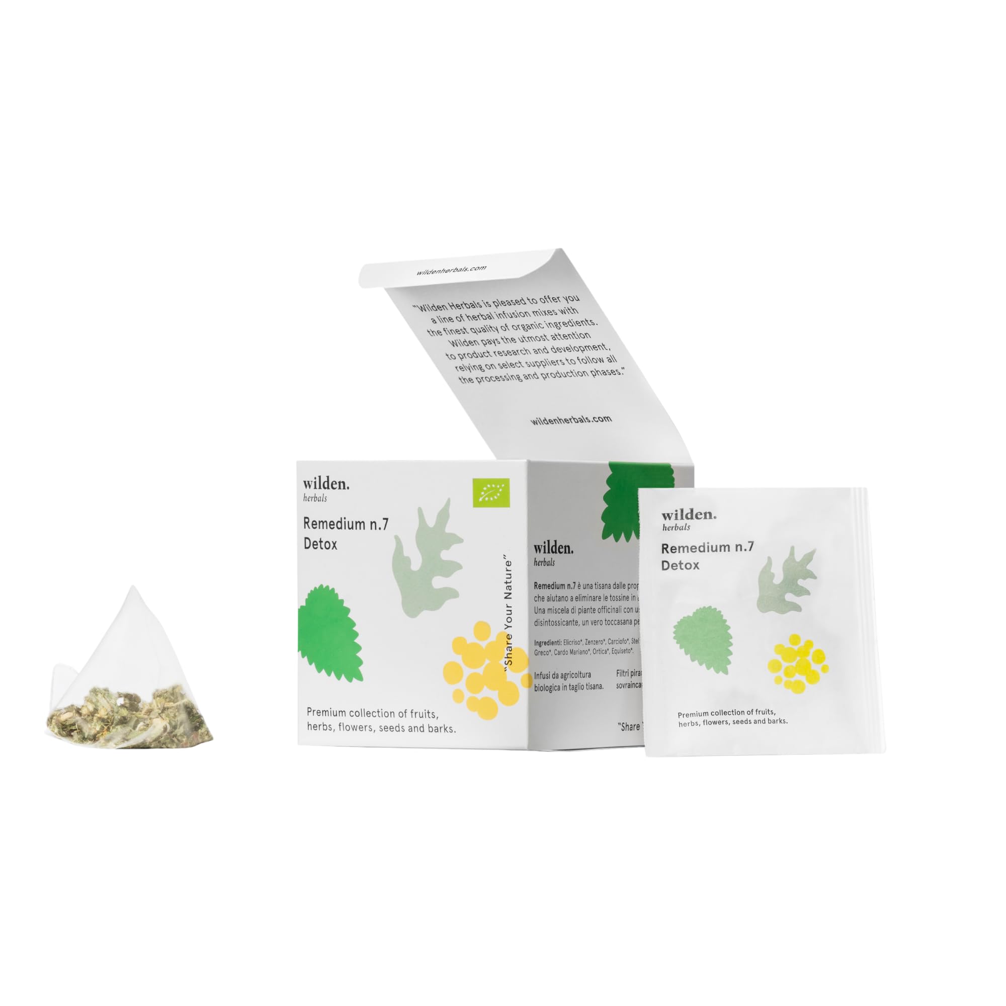 Wilden Herbals Remedium n.7 Detox - Té de Hierbas Depurativo - Mezcla de Hierbas Detoxificantes para Eliminar el Exceso de Toxinas - 10 Bolsitas