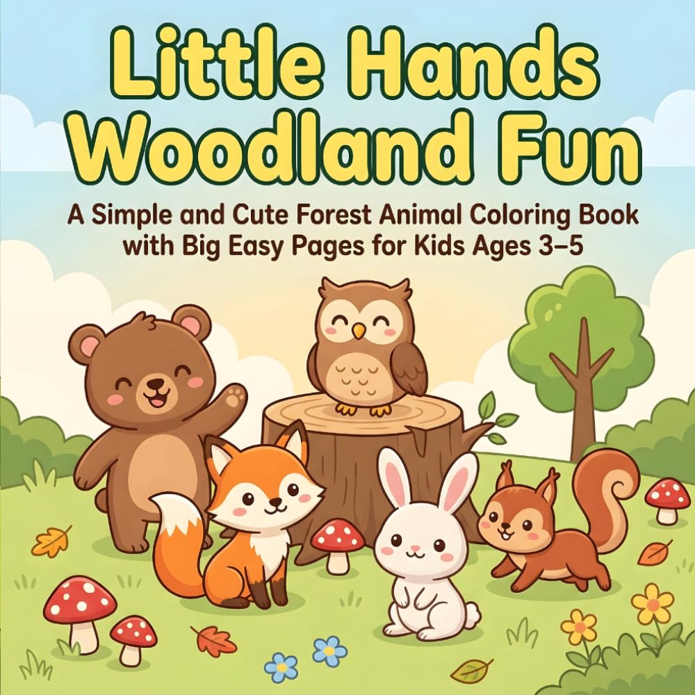 Little Hands Woodland Fun: A Simple and Cute Forest Animal Coloring Book with Big Easy Pages for Kids Ages 3–5