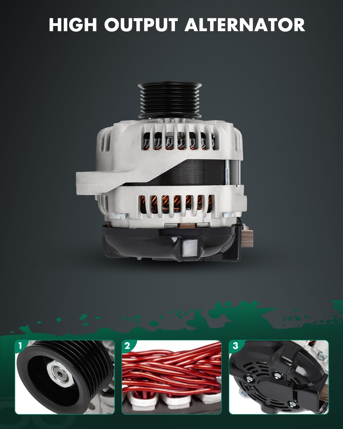 SCITOO Alternator Fits for Toyota Solara Camry 2.4L 2.4 L4 2002-2003- 12V 80Amp CW 7-Groove Pulley, Replace OE 13958