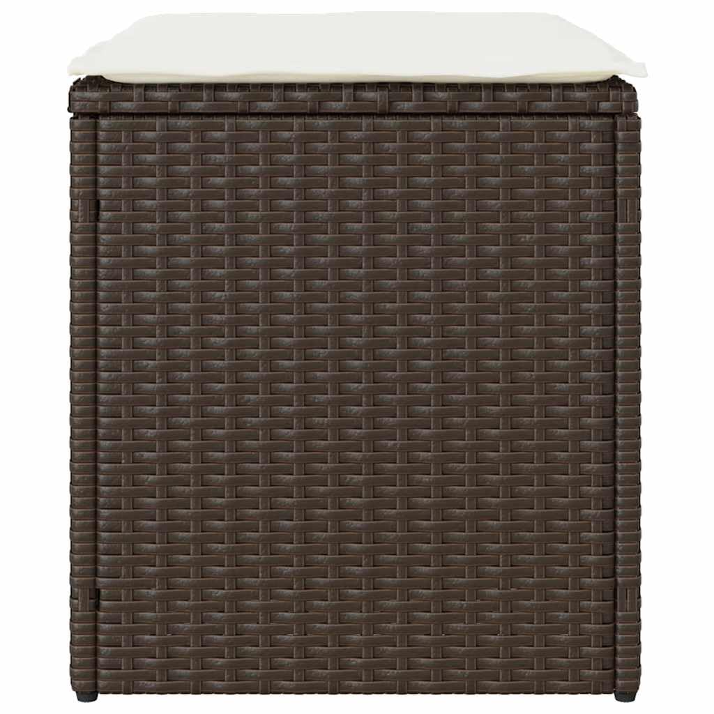 Taboret ogrodowy z poduszką 2 szt. Brązowy 40 x 40 x 43 cm Poly