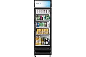 9 Cu Ft Upright Glass Door Commercial Beverage Refrigerator with Bonus Shelves