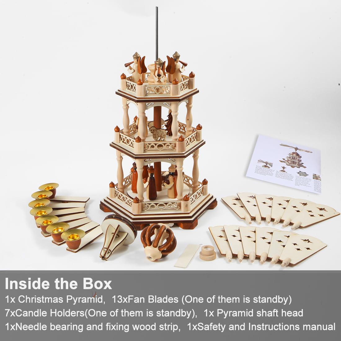 Amazon.co.jp: GUOXIATIE 17インチ 木製クリスマスピラミッド