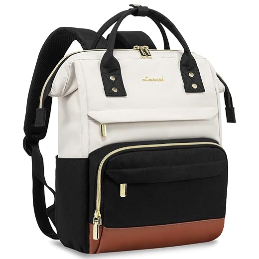 LOVEVOOK Feminino Mini Mochila Para, Bolsa de Mochilas Pequenas, Bolsa Moderna para Presente de Trabalho de Viagem, Mochila Leve, Bege-Preto-Marrom