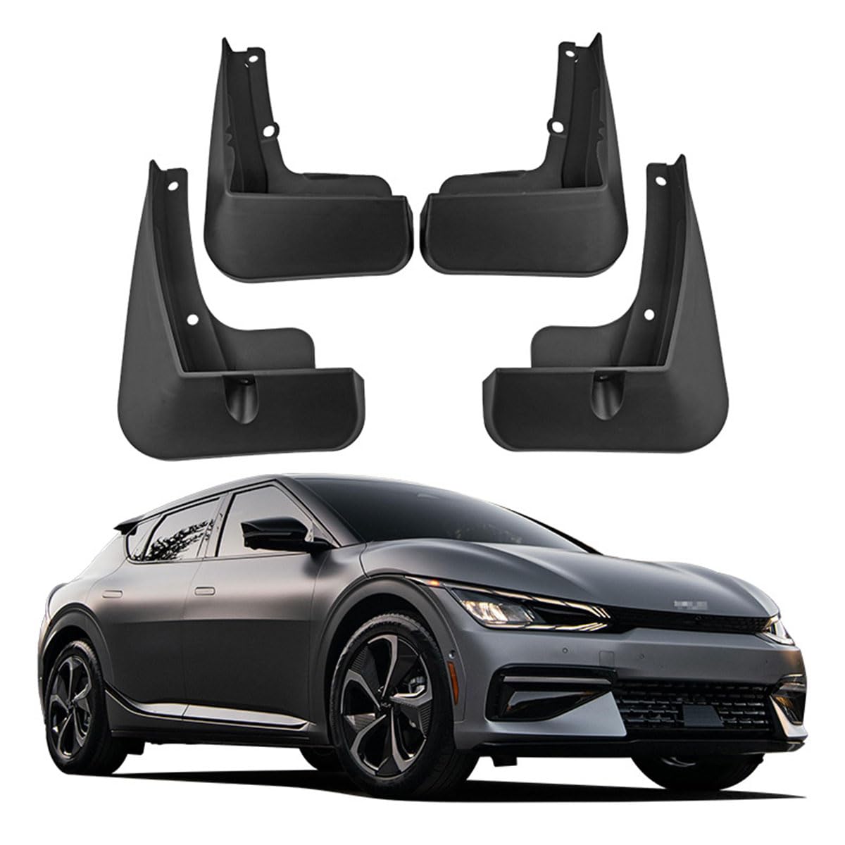 YPFYBHD Mud Flaps Splash Guards, Compatible with Kia EV6 2023, Front and Rear Mudflaps Fender Guards Set of 4, Car Protection Accessories