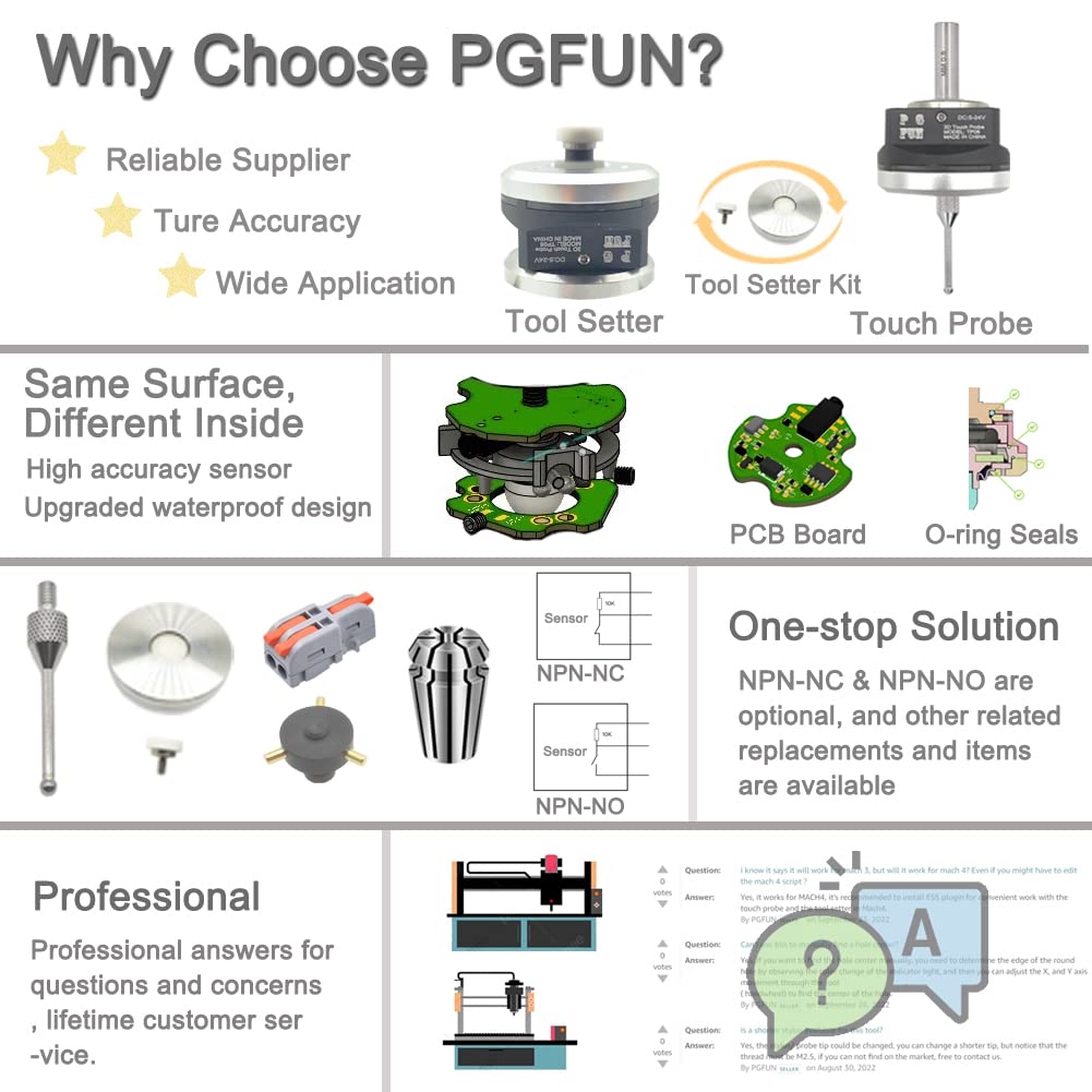 DIY CNC Touch Probe XYZ Axis 3D Digitizing Edge Finder 3-Coordinate Measuring Sensor Kit with 6 mm Shank & 2.0 mm Tungsten Steel Ball Tip