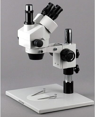 Miniatura 5 de AmScope SM-1TZ-FRL-M Microscopio Digital Profesional Trinocular Estéreo Zoom, WH10x Oculares, Aumento 3.5X-90X, Objetivo de Zoom 0.7X-4.5X, Anillo