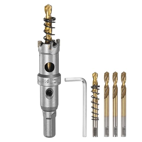 Miniatura 17 de HARFINGTON Kit de sierra de agujero de carburo de 1.890 in (1-57/64 pulgadas), juego de cortador de agujeros de metal con 5 piezas de brocas