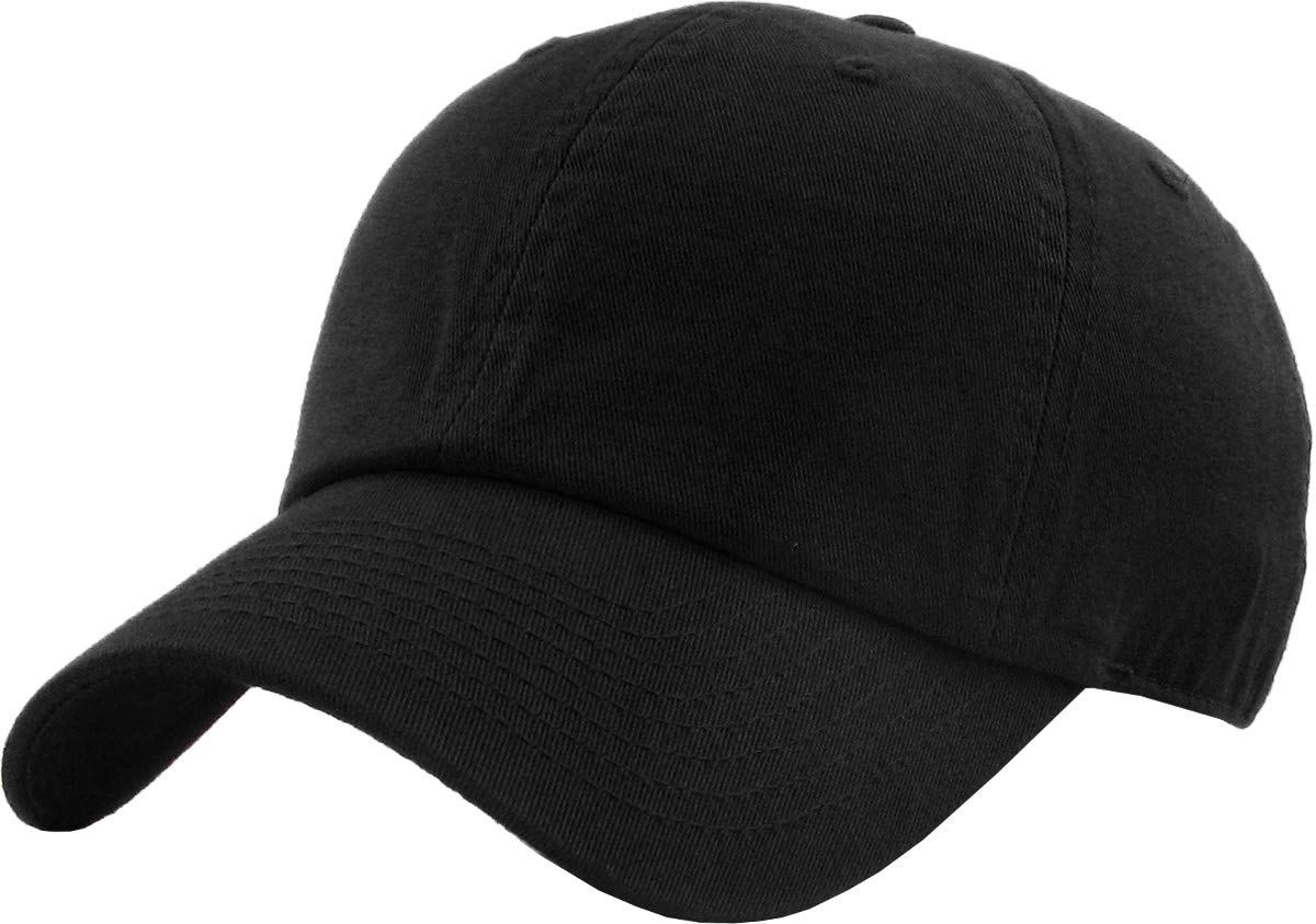KBETHOSKBE-CLASSIC BLK Classic Washed Cotton Dad Hat Baseball Cap Polo Style
