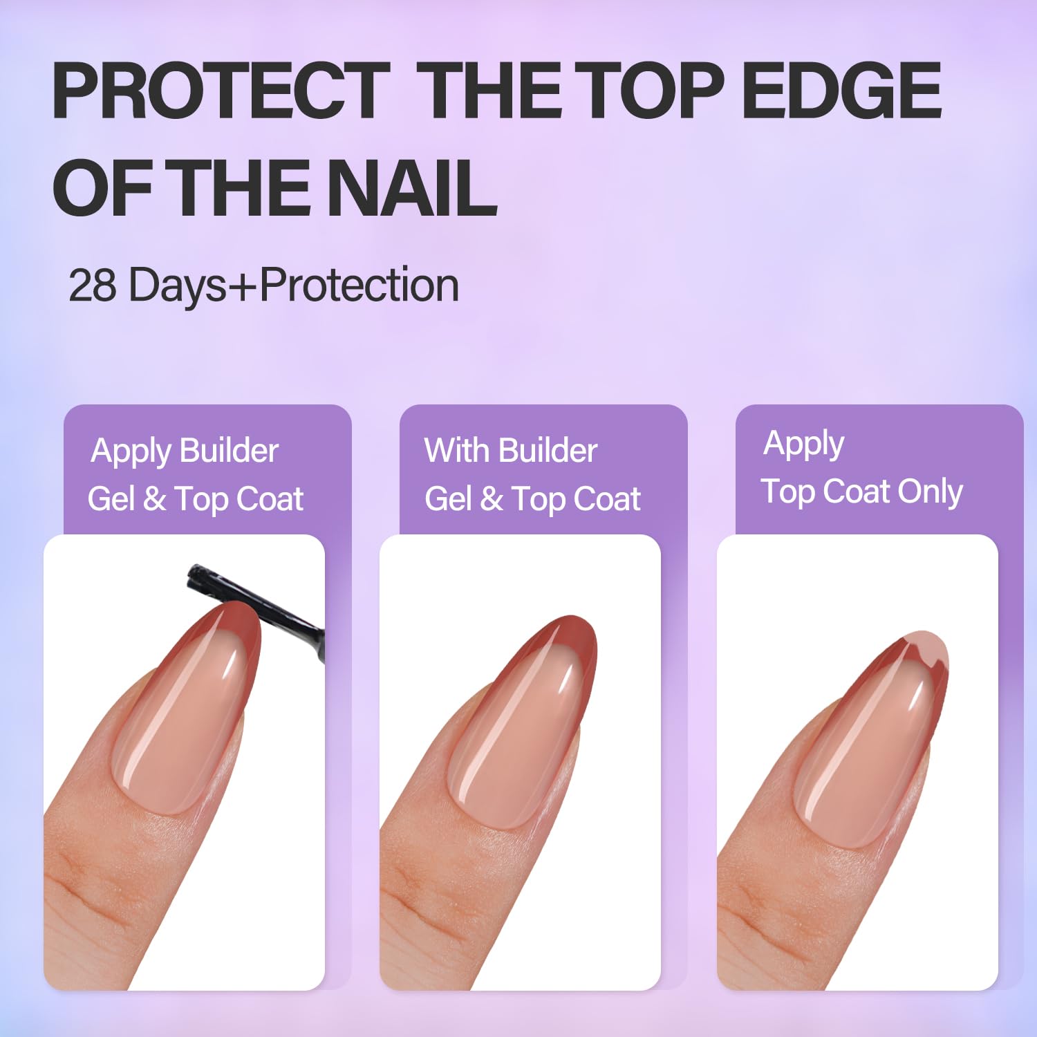 Kit de uñas de gel francesas – Kit de uñas a presión de punta francesa de almendra media, gel de uñas y lámpara de uñas para regalo y arte de uñas DIY 4