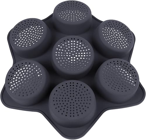 Miniatura 7 de Molde para panqueques para panecillos de hamburguesa transpirable para pan de Cornbr, molde para panqueques de cavidad hueca (gris)