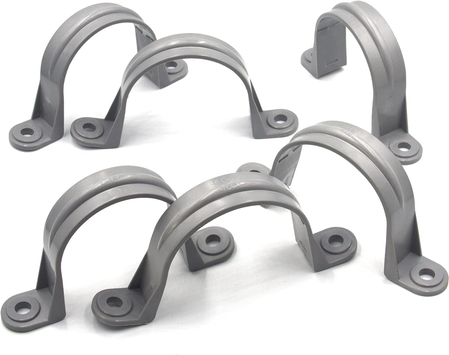 6pcs 1 Inch PVC Pipe Straps, 2 Holes Plastic Conduit Strap for PVC Pipes, Conduit and Cables