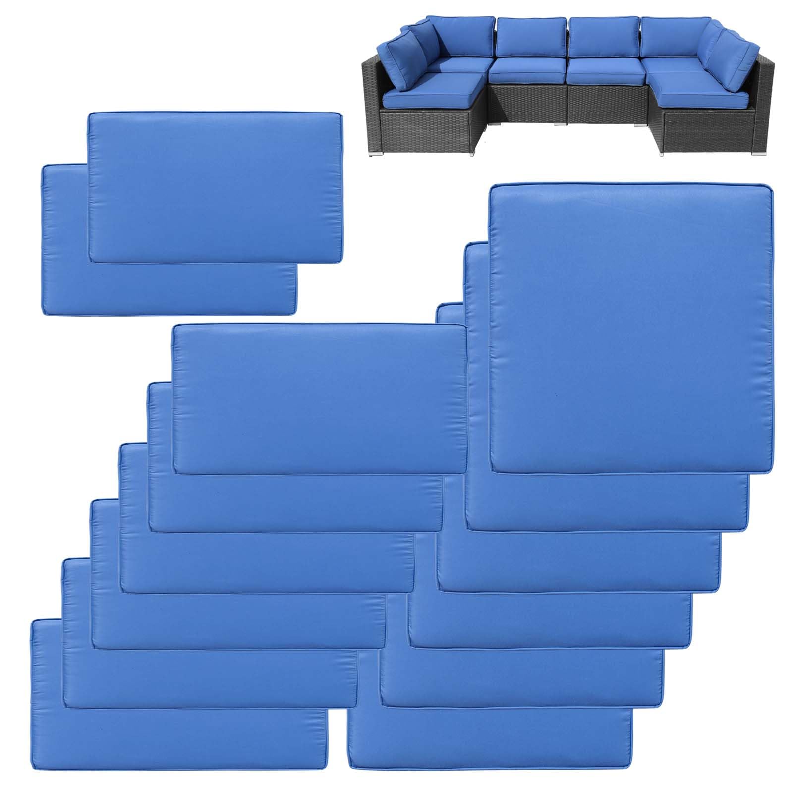 Fundas Cojines Exterior Pack 8 Fundas Cojín Exterior - Repuesto Muebles Mimbre Ratán 4 Plazas, Gris Cojines Patio Cubiertas Protección