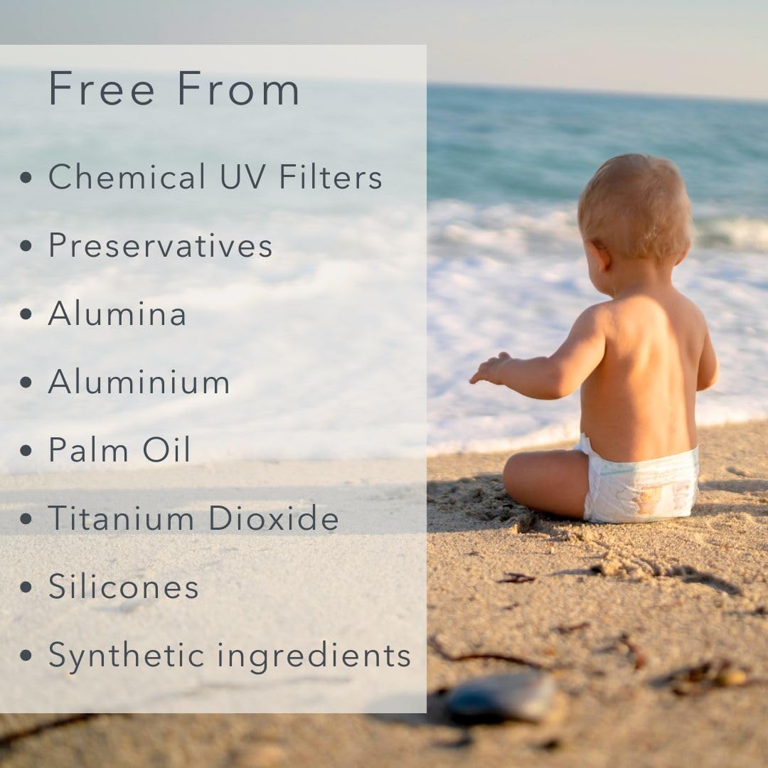 Baie Botanique Soleil Bébé Tube - Protección solar mineral biológica no tóxica para bebés y niños, SPF 50, girasol y jojoba, sin perfume, natural, vegano, sin huella blanca, arrecife