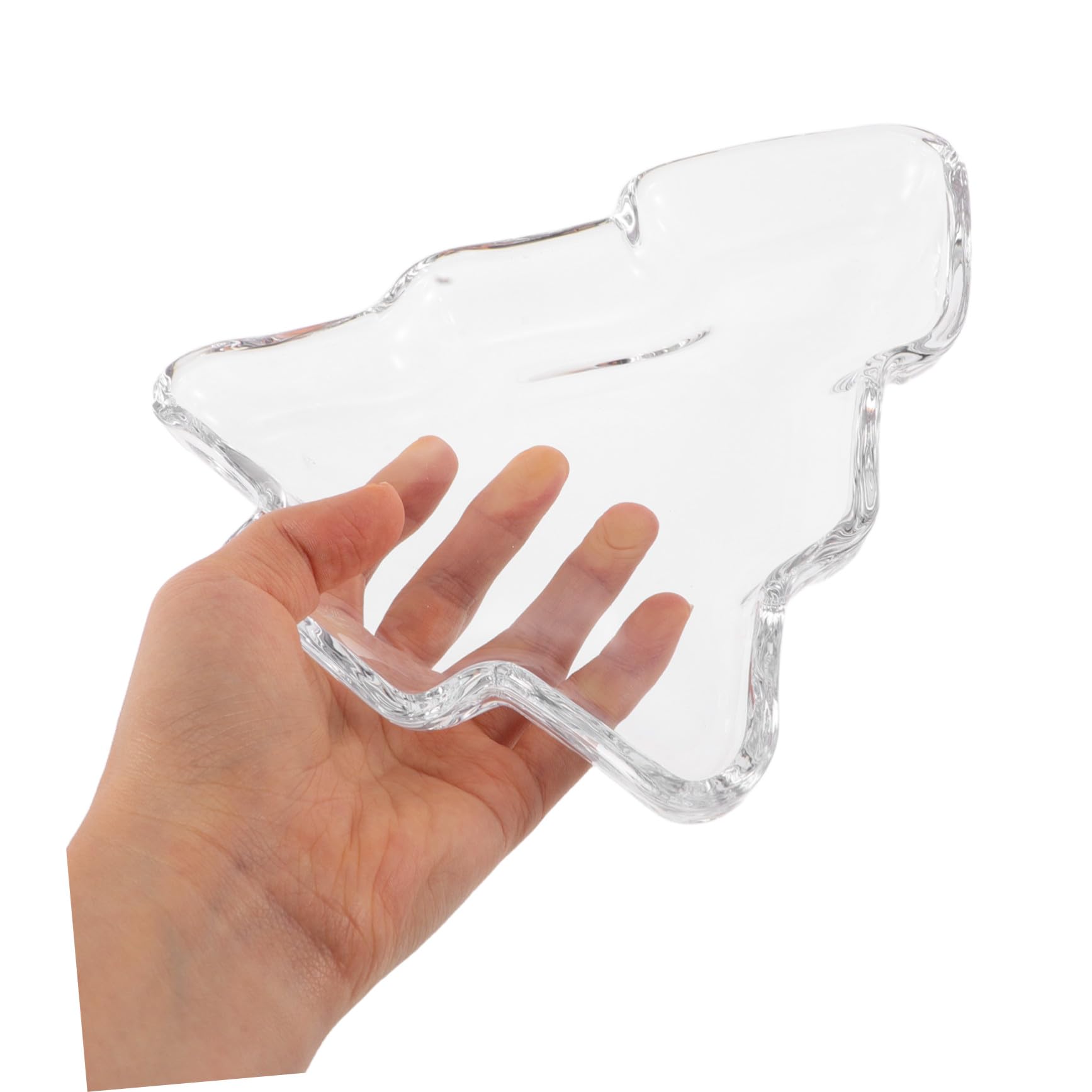 Plato De Frutas De Cristal Transparente Forma De Árbol De Navidad Bandeja para Servir Frutas y Dulces para Reuniones Festivas y Aperitivos De Postre