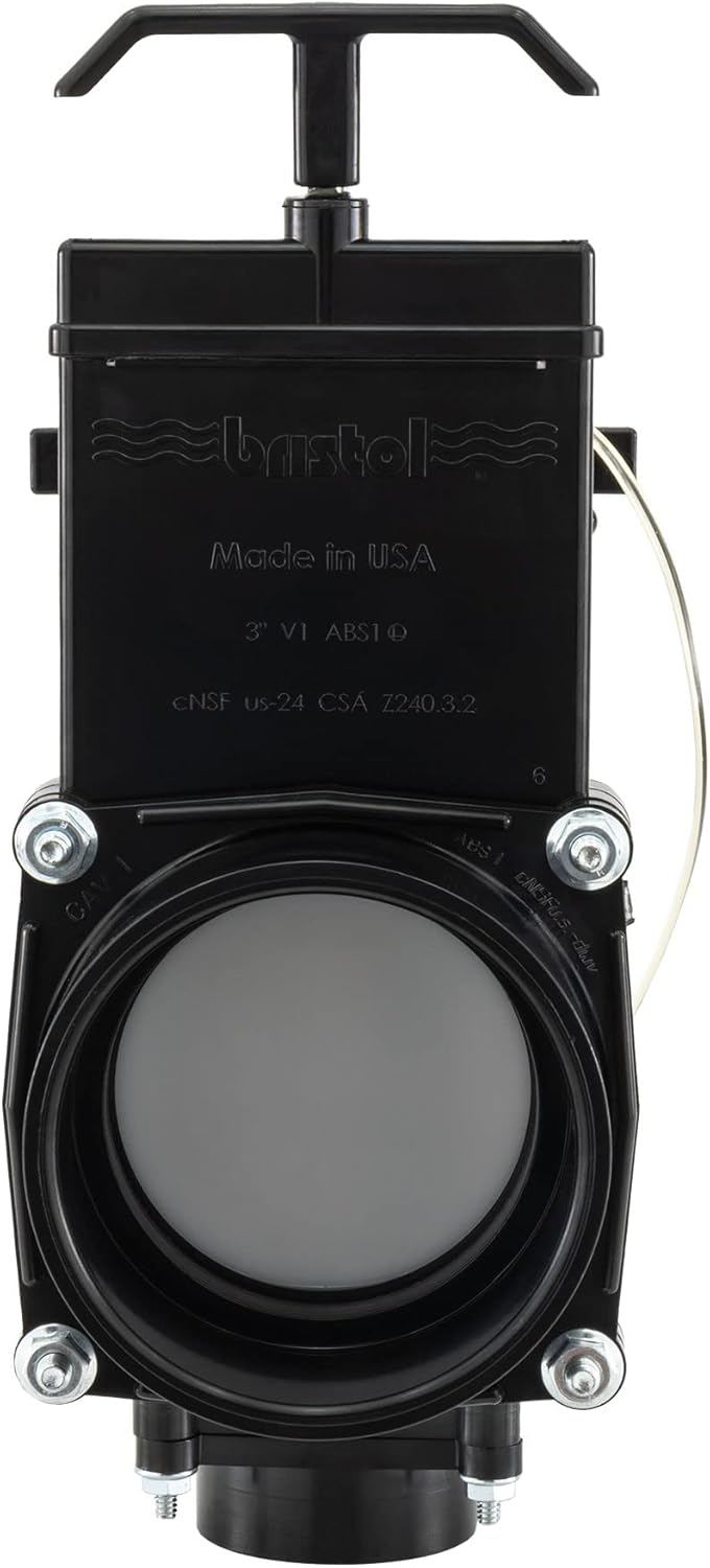 RecPro RV Waste Valve Dual Heel Elbow 3" Hub x 1-1/2" Hub