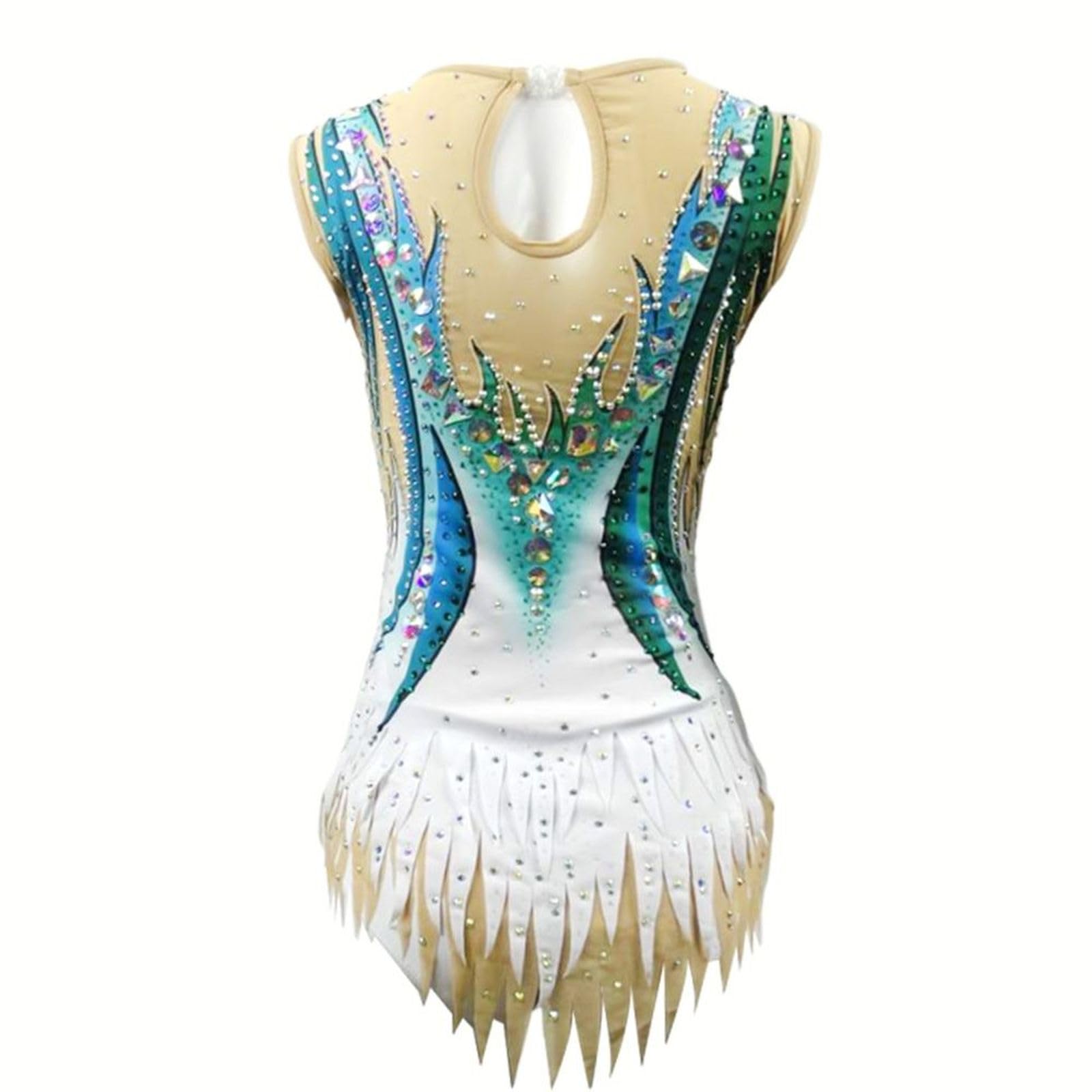 LIUHUO Justaucorps de gymnastique rythmique sans manches pour fille Bleu ciel