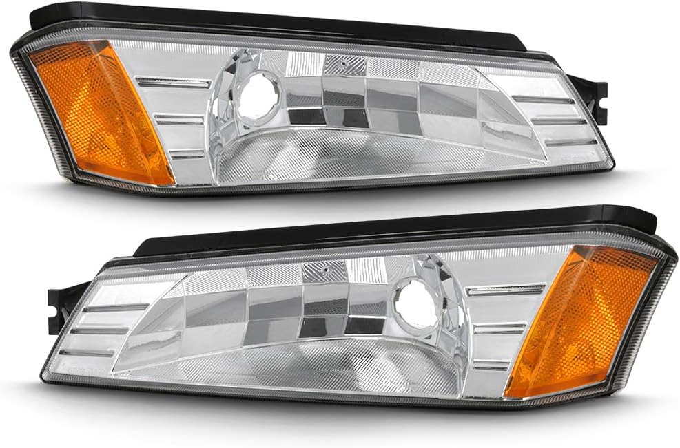 ACANII - For 2002-2006 Chevy Avalanche 1500 2500 w/Body Cladding Chrome Housing Bumper Signal Lights Parking Lamps Pair