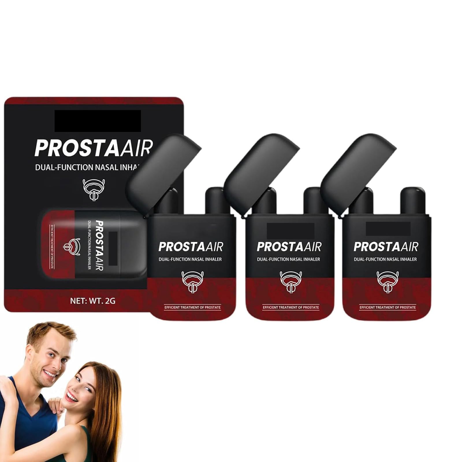 Biancat ProstaAir Dual-Function Nasal Inhaler, Biancat ProstaVibe Nasal Inhaler for Prostate Wellness, Professional Prostate Spray Improves Blood Circulation (3PCS)