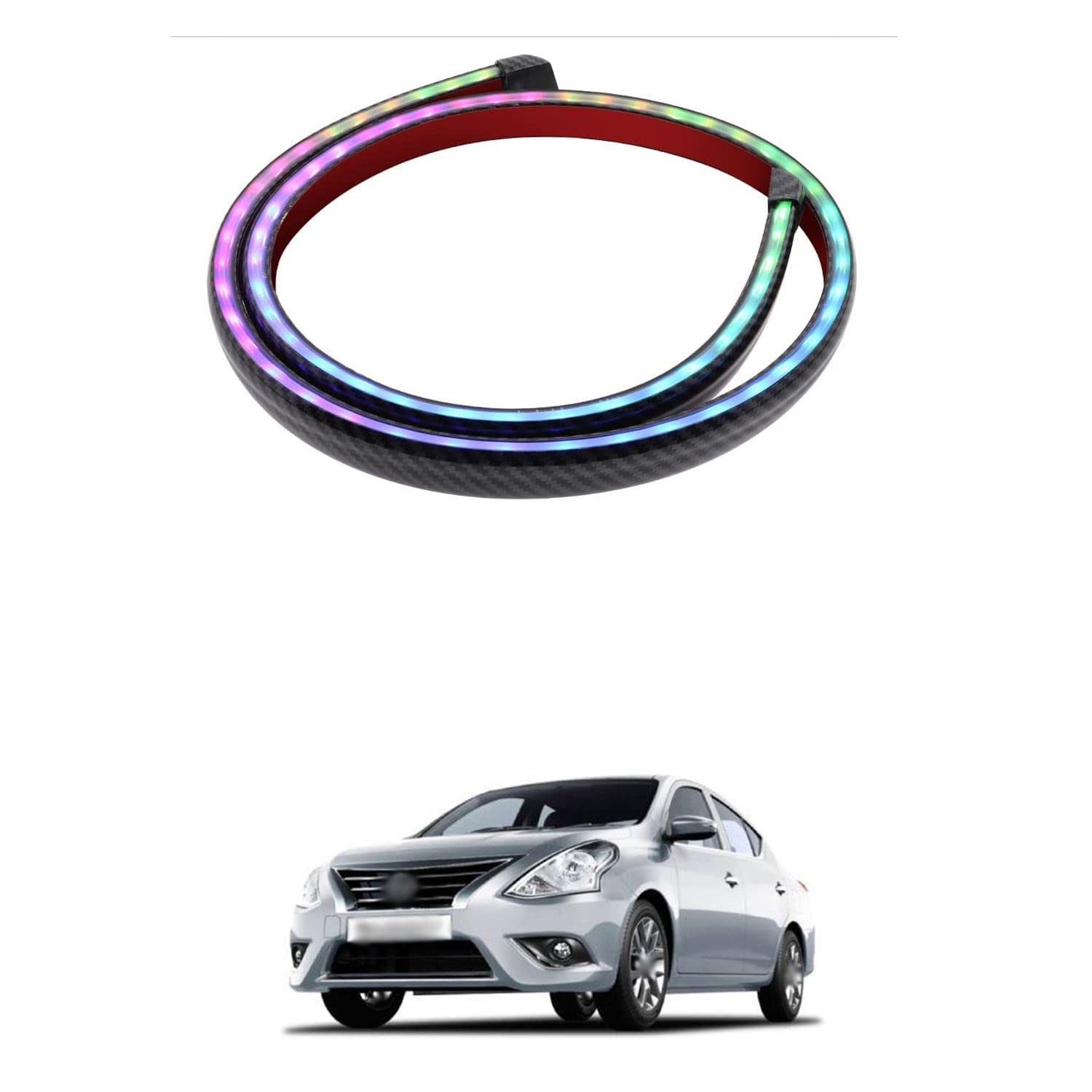XZRTZ Universal Car Spoiler Light Strip, 50 Inch RGB LED Third Brake