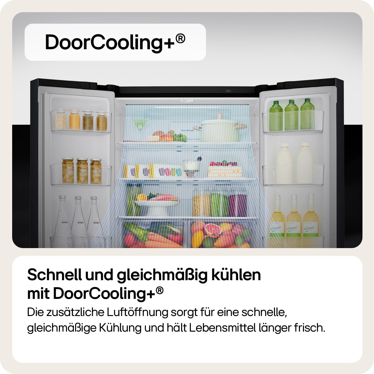 LG GMG960EVEE Multi-Door Kühlschrank mit Gefrierfach (638 L, Energieklasse E) mit InstaView und Craft Ice, Eis- und Wasserspender, Total No Frost, Silber