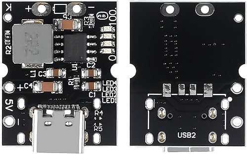 Miniatura 2 de 12 unidades tipo C USB 5V 2A Step-Up módulo de alimentación convertidor de aumento de batería de litio placa de protección de carga con indicador