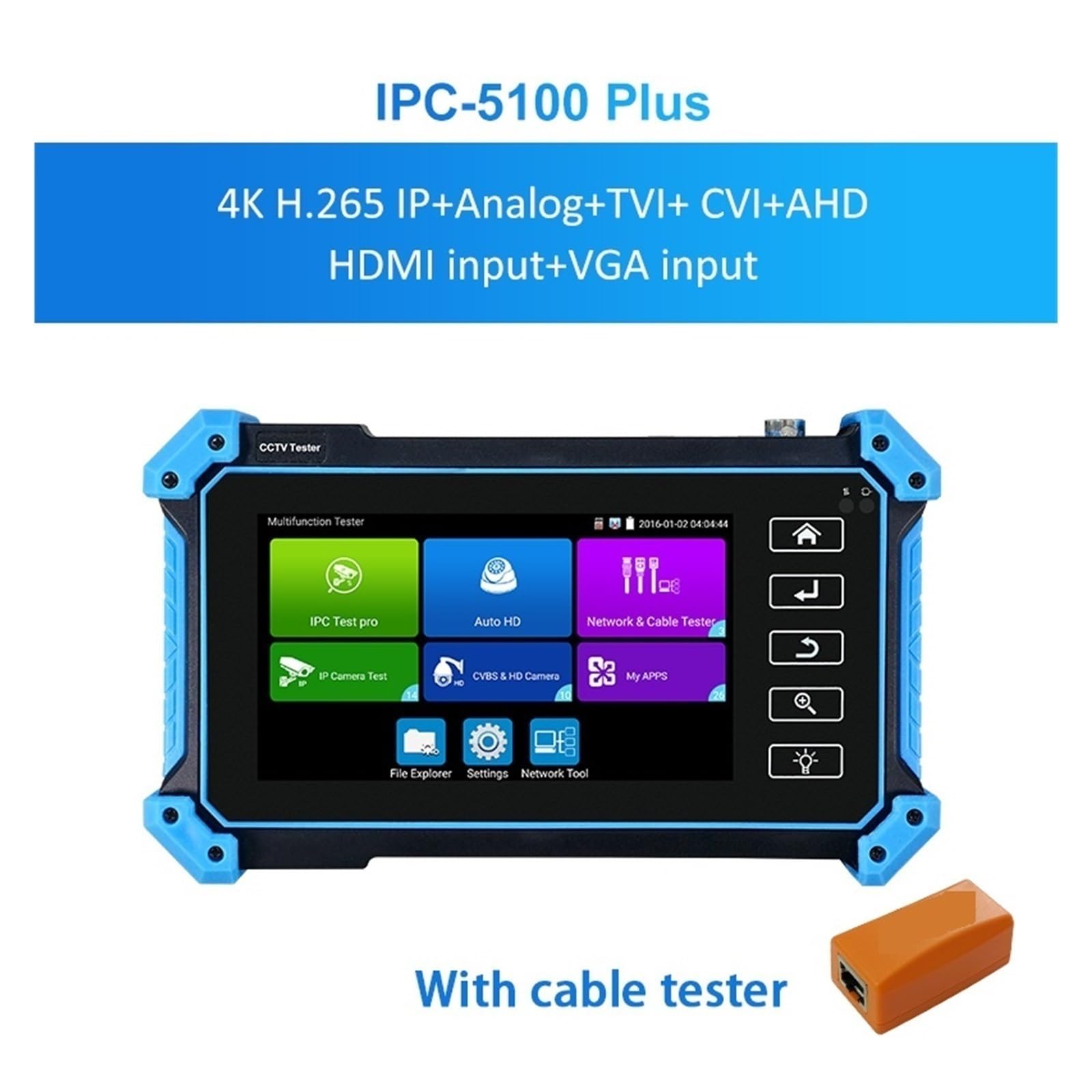 Tester per telecamere IP 5.4 Pollici IPS Touch Screen IPC Tester Strumento CCTV Tester For Telecamere 8MP AHD CVI TVI CVBS Telecamera IP HD Display Video Monitor Monitor per tester TVCC di sicurezza(C