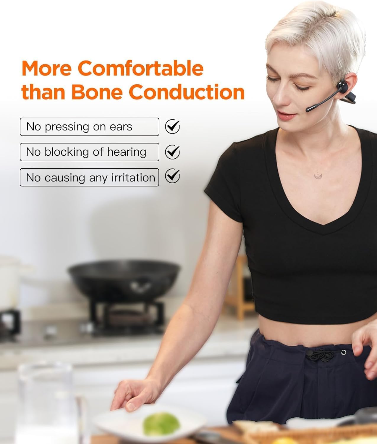 Wireless Noise Cancelling Headphones with Mic,Wireless Headset with Mic for Work(50dB ENC&Mute Button) Bluetooth Headset for Work from Home/Office/PC/Call Center/Laptop/Teams/Zoom/Trucker/Commute - Image 5